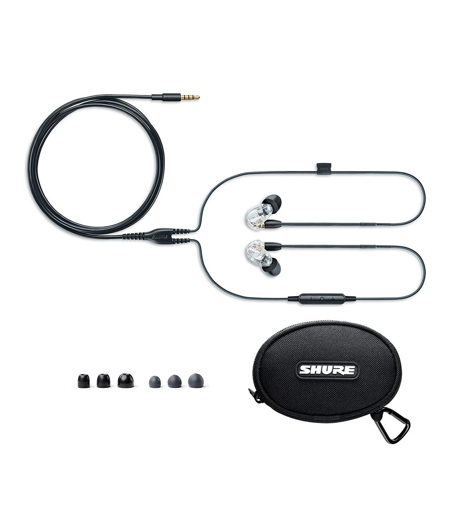buy shure se215cluniefs  clear earphone w remote mic cable